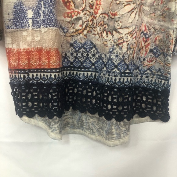 Chico’s Top Drawstring Cutout Sleeves Muted Colors Boho Peasant - Picture 7 of 11